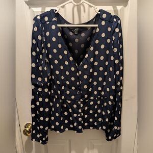 J.Crew peplum polka dot blouse